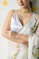 Velora White Stretchable Blouse
